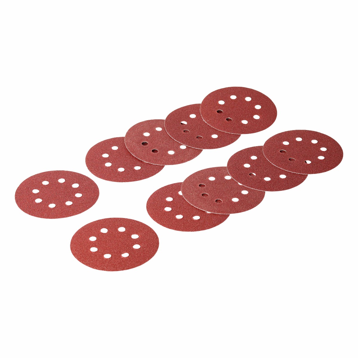 TORK CRAFT Sanding Discs Velcro 125 mm with 8 Holes (10 Pack) - 120 Grit