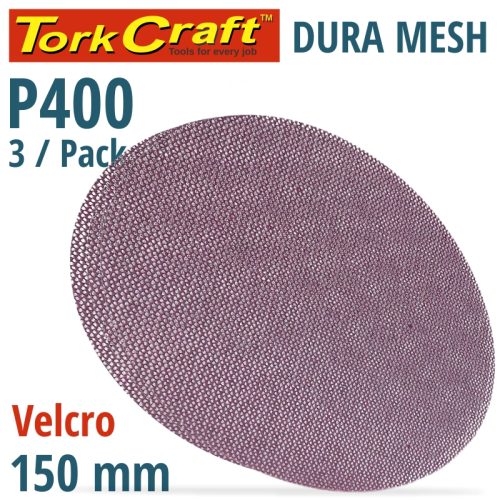 TORK CRAFT Dura Mesh 150mm Velcro ABR. Discs - 400Grit