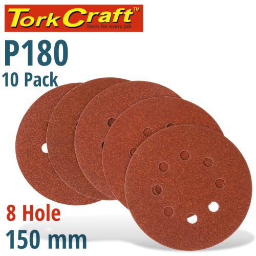 TORK CRAFT 10 pack 150 mm Sanding Disc with Holes - 180