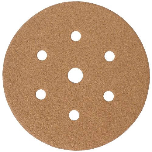 TORK CRAFT Gold Velcro Disc (50 pcs) 150 mm 6 + 1 Holes - 120 Grit