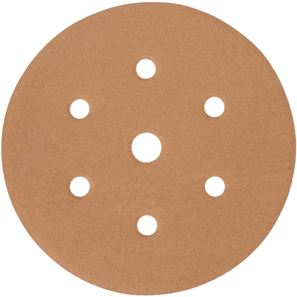 TORK CRAFT Gold Velcro Disc (50 pcs) 150 mm 6 + 1 Holes - 220 Grit