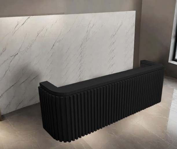 ITASS Deco Linda Reception Desk Black Office Table – Black Satin Finish - Image 2