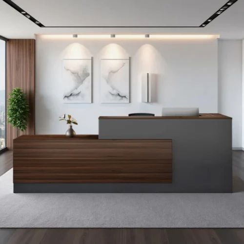 ITass Deco Rep131 Office Table – Solid Ash Wood, Strom gray