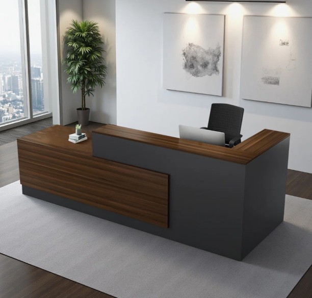 ITass Deco Rep131 Office Table – Solid Ash Wood, Strom gray - Image 2