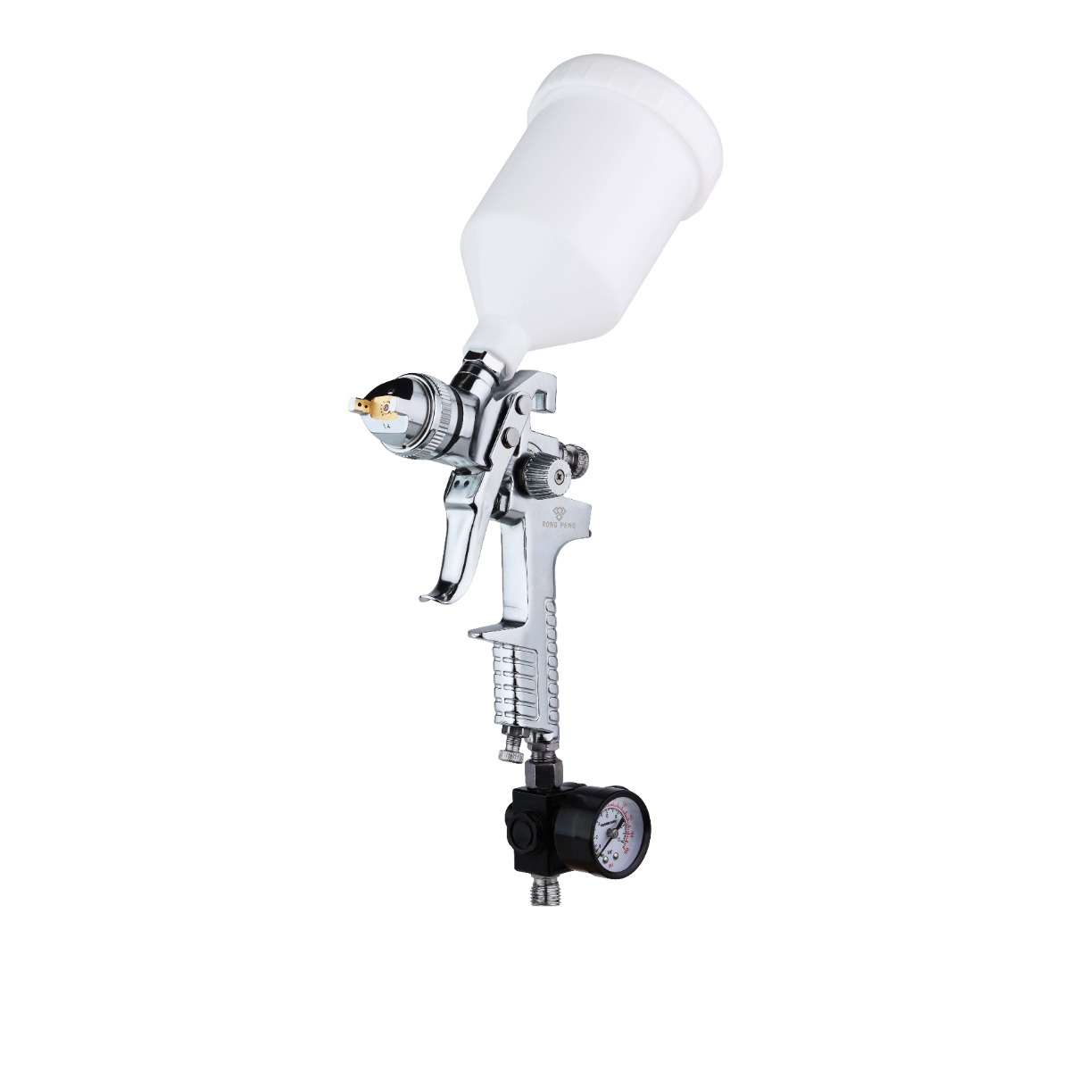 RONGPENG HVLP Gravity Feed Spray Gun with Regulator - Image 2