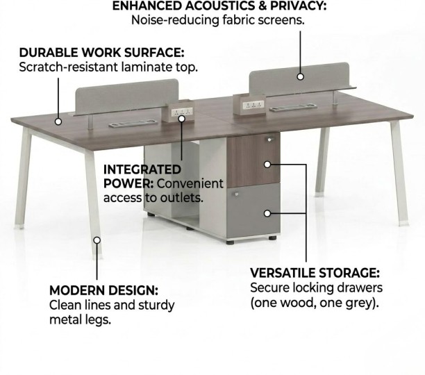 SMTE ZT8324-2A Multipurpose Table – GREY, WHITE - Image 2