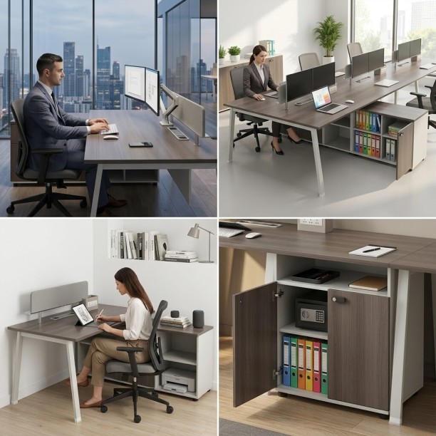 SMTE ZT8324-2A Multipurpose Table – GREY, WHITE - Image 3