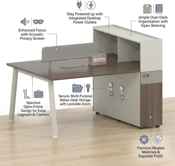 SMTE ZT8515-2A Multipurpose Table – GREY, WHITE - Image 2