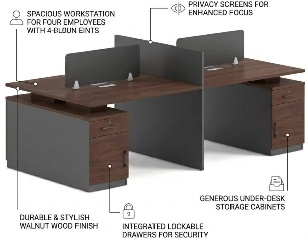 SMTE ZY2412 Multipurpose Table – WALNUT, GREY - Image 2