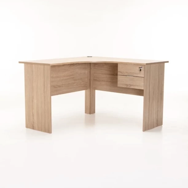 Unique 120cm 2 DRAWER CORNER DESK Office Table – oak