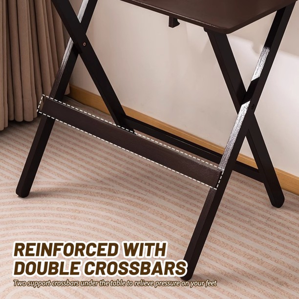 Topika Bamboo Wooden Folding Table, Portable Desk For Home And Study Multipurpose Table – Brown - Image 7
