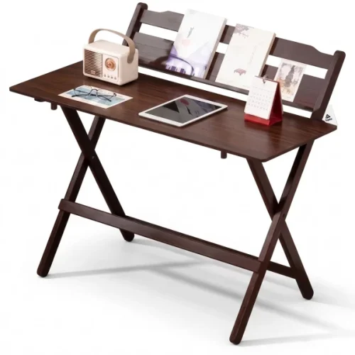 Topika Bamboo Wooden Folding Table, Portable Desk For Home And Study Multipurpose Table – Brown
