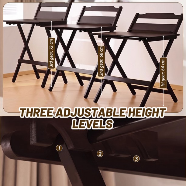 Topika Bamboo Wooden Folding Table, Portable Desk For Home And Study Multipurpose Table – Brown - Image 6