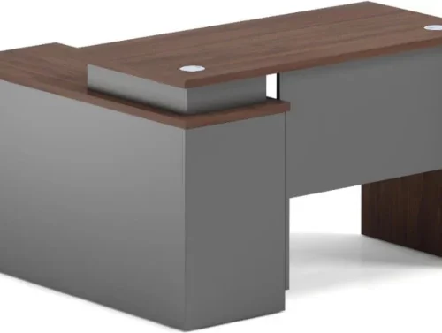 SMTE ZY1407 Office Desk with Return – 140x120x75cm Office Table – Brown
