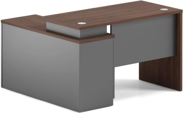 SMTE ZY1407 Office Desk with Return – 140x120x75cm Office Table – Brown