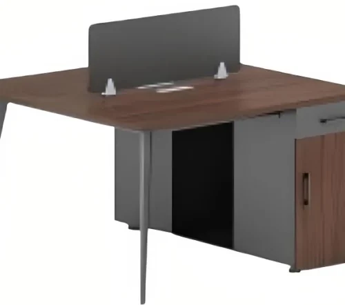 SMTE ZY1404-2A Dual Office Workstation Desk – 140x120x105cm Office Table – Brown