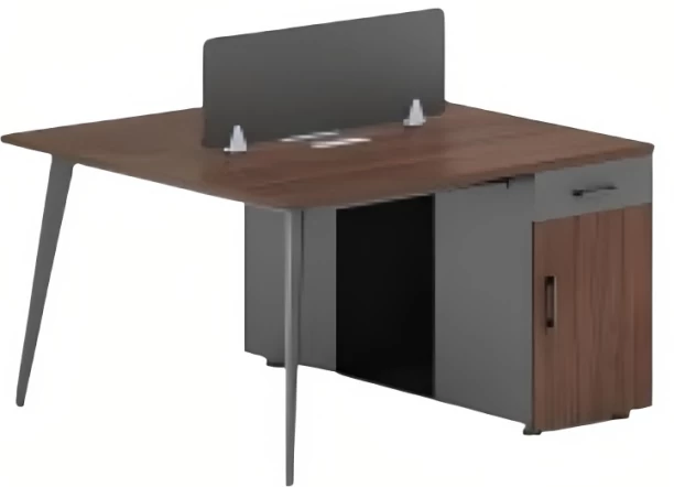 SMTE ZY1404-2A Dual Office Workstation Desk – 140x120x105cm Office Table – Brown