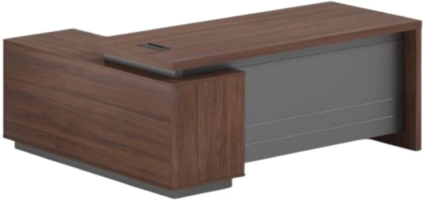 SMTE ZY1603 Executive Office Desk with Return – 160x160x75cm (P400 Series) Office Table – Brown