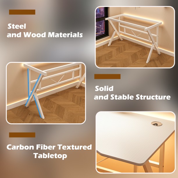 breblo a157b Solid Wood Computer Desk – white - Image 5