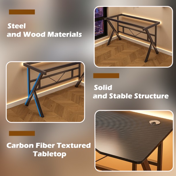 breblo a157b Solid Wood Computer Desk – Black - Image 5