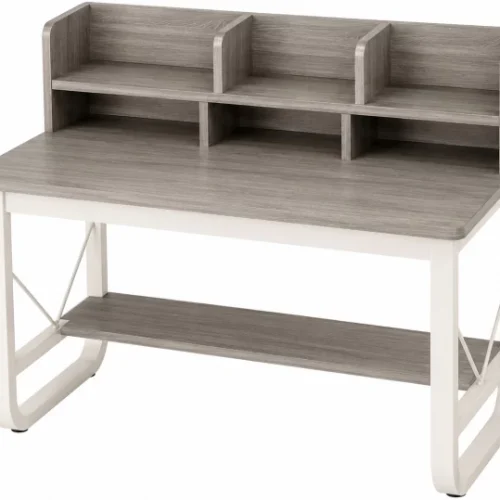 Generic Modern Storage Hutch Engineered Wood Study Table – Grey