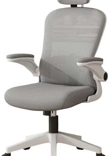 NOVOGRACZ Office ERGONOMIC Premium Mesh Chair - PEARL WHITE with Grey Mesh Office Executive Chair
