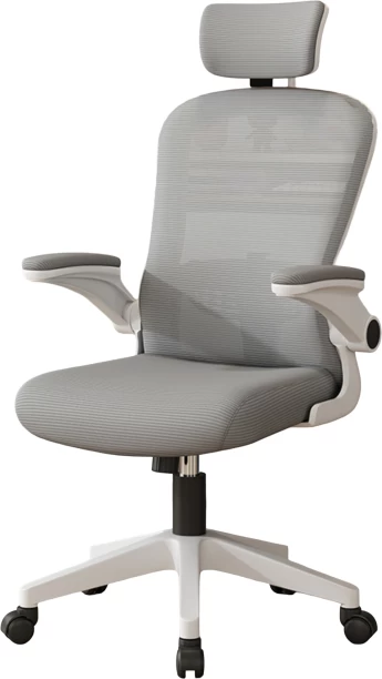 NOVOGRACZ Office ERGONOMIC Premium Mesh Chair - PEARL WHITE with Grey Mesh Office Executive Chair
