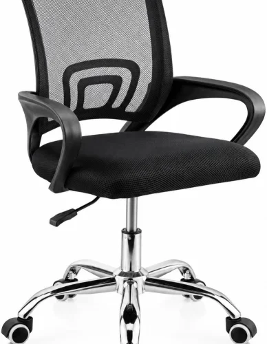 ArtisanFurniture Warehouse Simple ergonomic office chair with adjustable armrests and swivel chair - black Office Adjustable Arm Chair