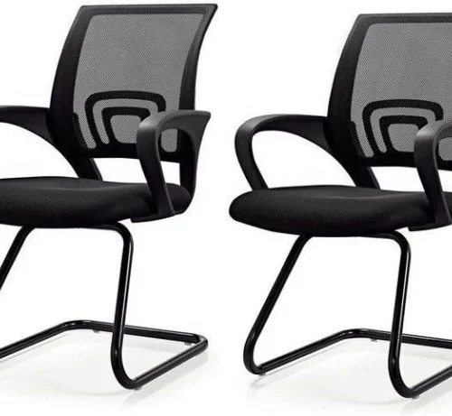 KC Furn Ergonomic Mesh Visitor Office Conference Chair – Black