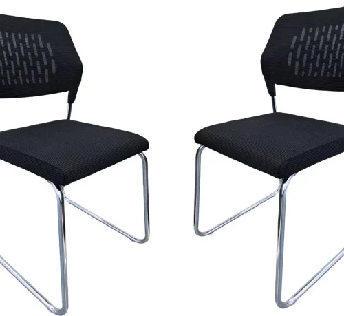 SPSP Set Of 2 Stackable Mesh Ergonomic Visitor Office Chair Office Conference Chair , Reception chairs Office Visitor Chair – Black