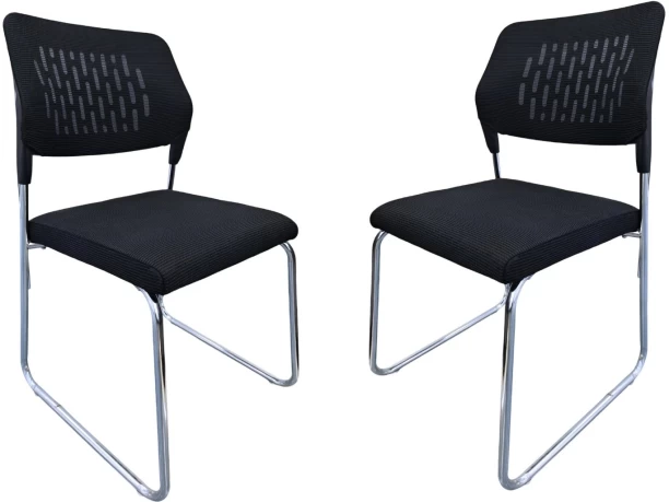 SPSP Set Of 2 Stackable Mesh Ergonomic Visitor Office Chair Office Conference Chair , Reception chairs Office Visitor Chair – Black