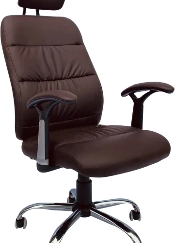 Eay Eay Thing Reclining Office PU Leather Chair with Head & Arm rests - White Office Executive Chair – brown