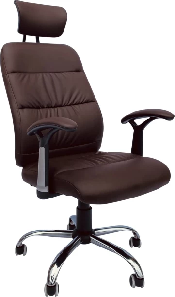 Eay Eay Thing Reclining Office PU Leather Chair with Head & Arm rests - White Office Executive Chair – brown