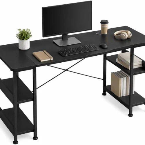 BRENLO Ultra-wide computer desk Metal Computer Desk – Black
