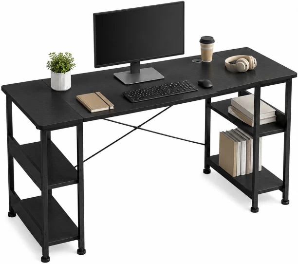 BRENLO Ultra-wide computer desk Metal Computer Desk – Black