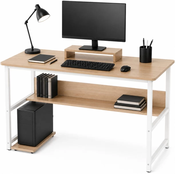 BREBLO yn071 Solid Wood Computer Desk – natural wood