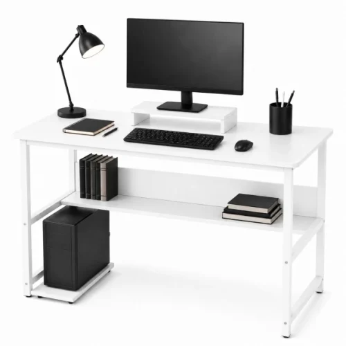 BREBLO yn071 Solid Wood Computer Desk – white