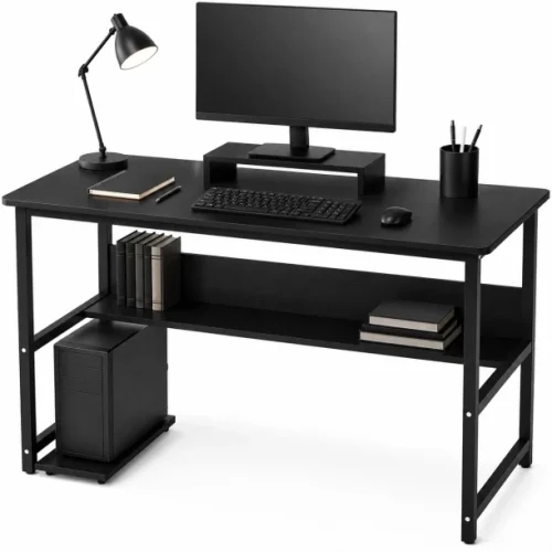 BREBLO yn071 Solid Wood Computer Desk – black