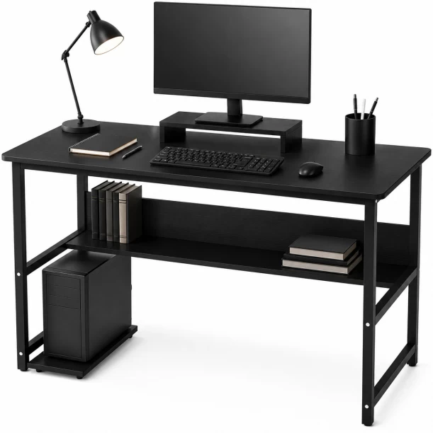 BREBLO yn071 Solid Wood Computer Desk – black