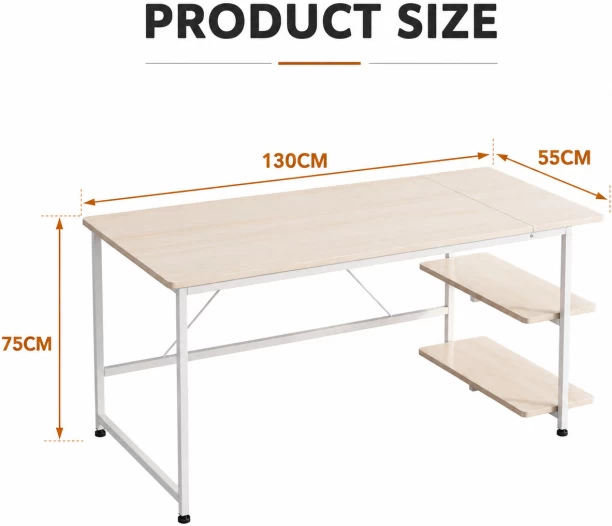 BREBLO yn107 Solid Wood Computer Desk – natural wood - Image 4