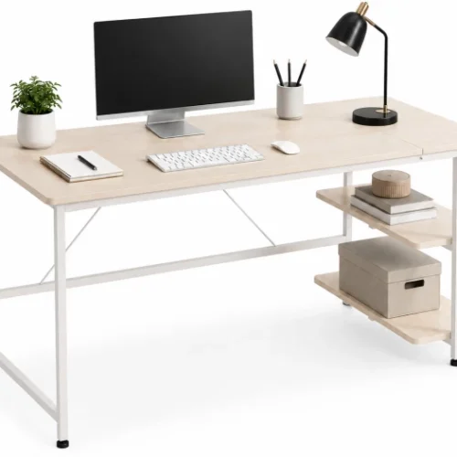 BREBLO yn107 Solid Wood Computer Desk – natural wood
