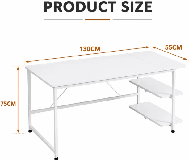 BREBLO yn107 Solid Wood Computer Desk – white - Image 4