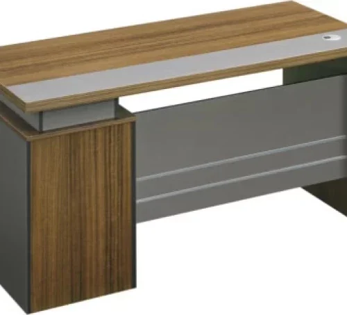 SMTE Modern Executive Desk Office Table – Brown, Chair Included