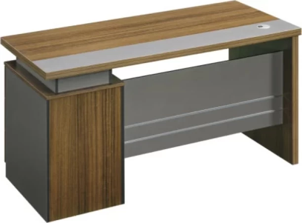 SMTE Modern Executive Desk Office Table – Brown, Chair Included