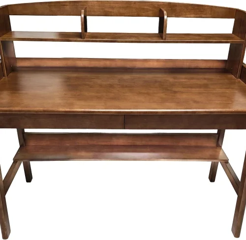 Black Rhino Computer Desk with Storage Shelves Wooden Study Table Office Workstation - Brown Office Table
