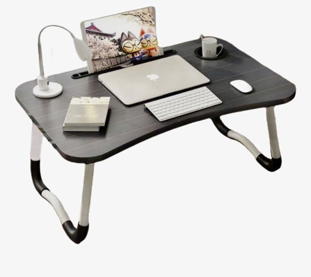 EZ Select Large Laptop Foldable Desk/Table Serving Tray with Tablet Stand Multipurpose Table – Black - Image 4