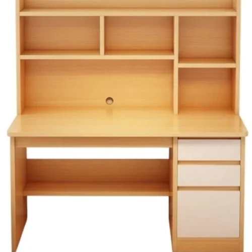 NNM 120CM Light Brown Study Table WIth Book Shelf Study Table