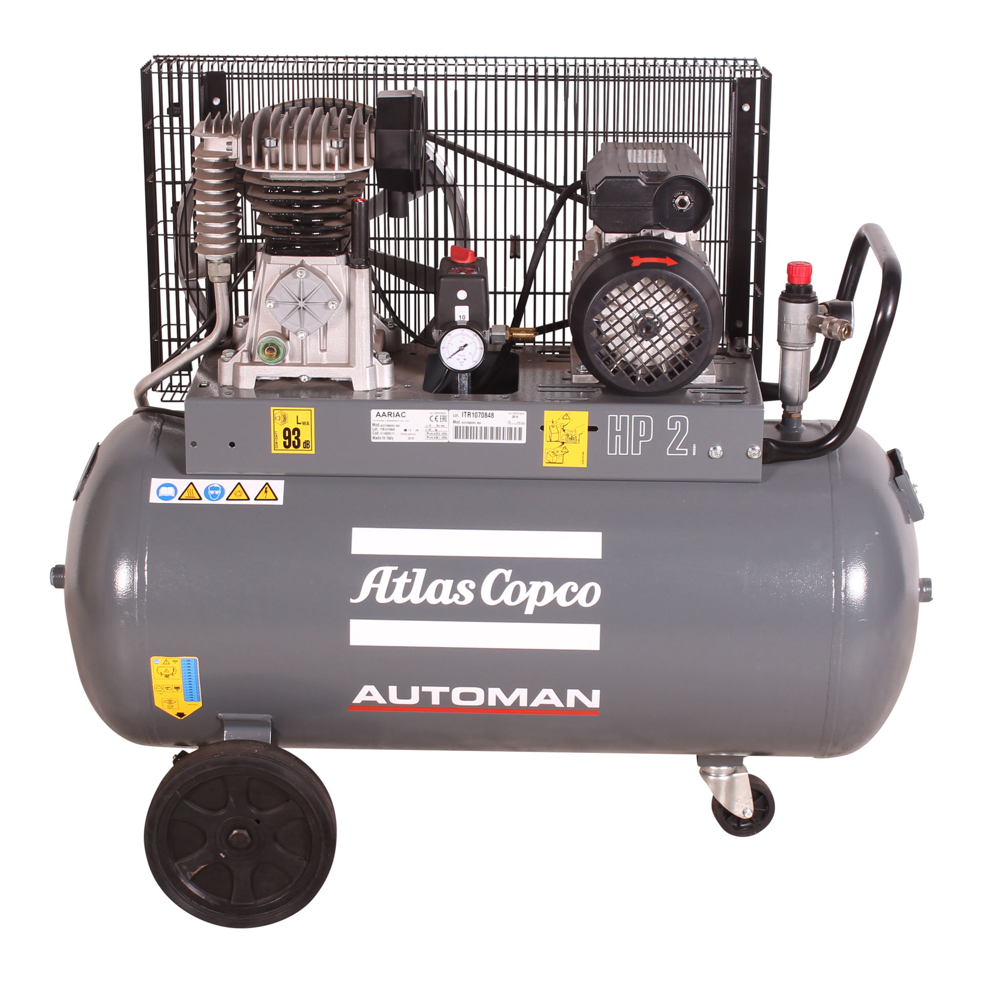 AUTOMAN AC 20 E 90L Belt Driven Mobile Air Compressor 1.5 KW (2 HP) - Image 2