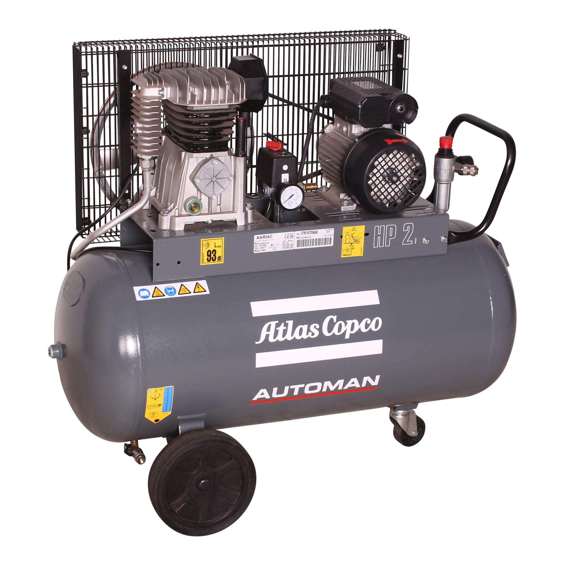 AUTOMAN AC 20 E 90L Belt Driven Mobile Air Compressor 1.5 KW (2 HP) - Image 3