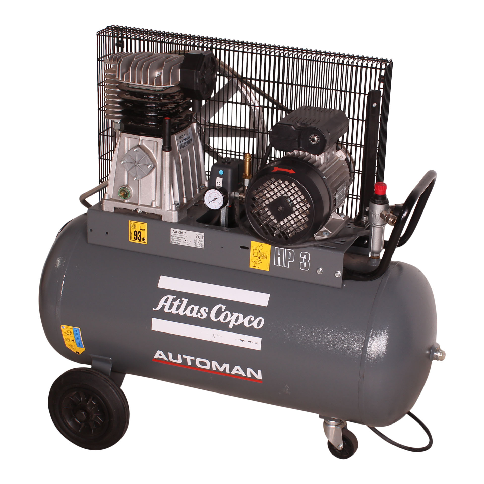 AUTOMAN AC 30 E 90L 2.2 KW (3 HP) 230 V Belt Driven Mobile Air Compressor